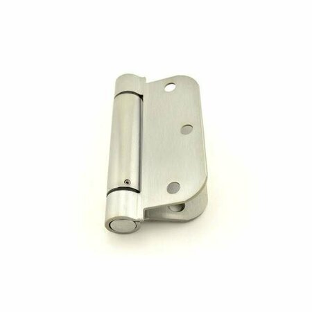 BEST HINGES 3-1/2in x 3-1/2in 5/8in Radius Standard Weight Spring Hinge # 420774 Satin Chrome Finish RD2068R31226D